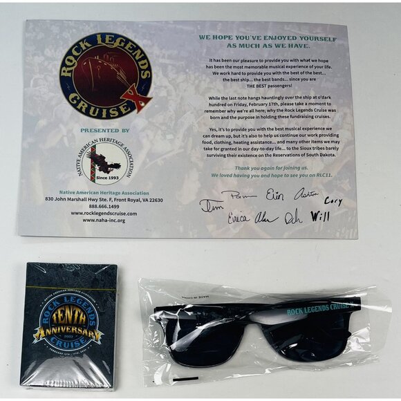 Rock Legends Tenth Anniversary Cruise Insulated BACKPACK Deck Cards Sunglasses + - Picture 6 of 9